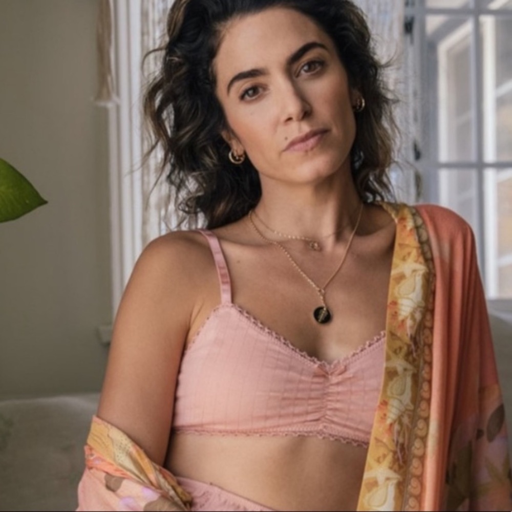 Spell Blush Lana Organic Cotton Bralette Sz L